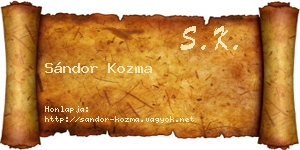 Sándor Kozma névjegykártya