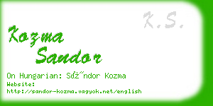 kozma sandor business card